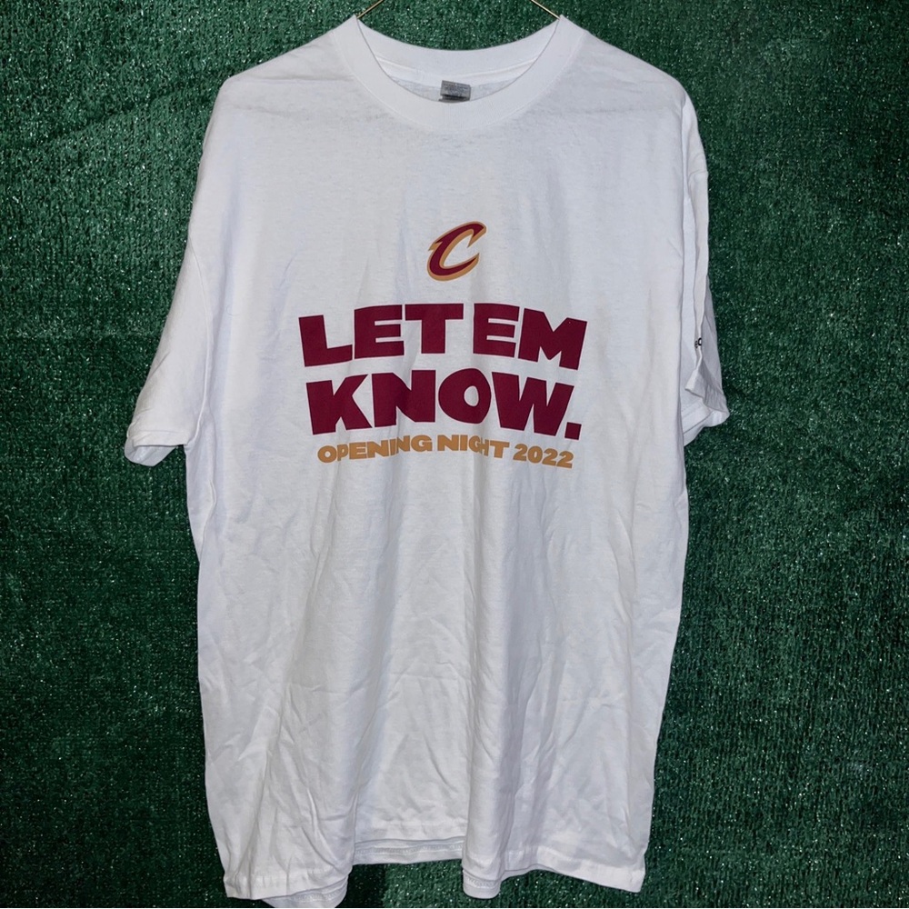 Cleveland Cavaliers CAVS Let ‘Em Know Opening Night 2022 White Shirt L NBA Ohio